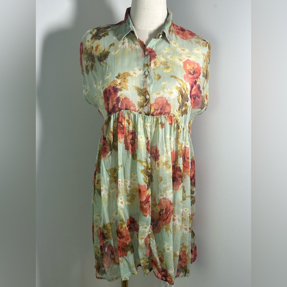 VTG Y2K RALPH LAUREN DENIM & SUPPLY Floral Tunic Babydoll Dress